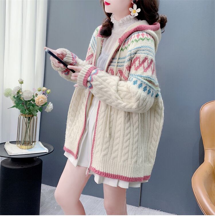 【outer】ジャカードニットカーデ　M28704