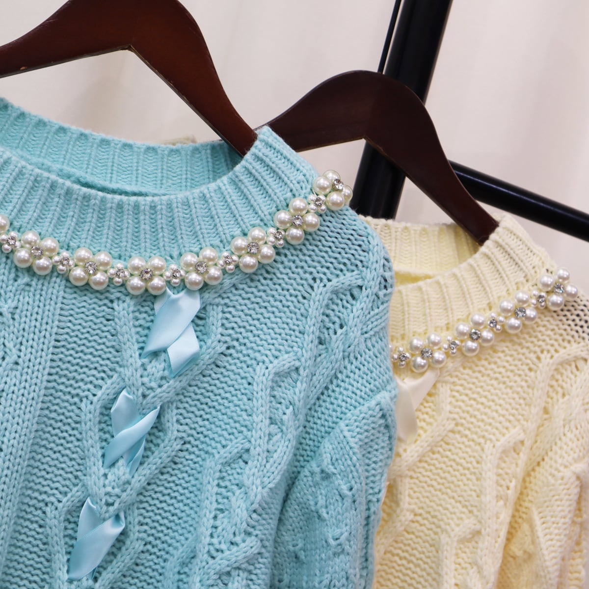 【tops】パールニットセーター　M18795