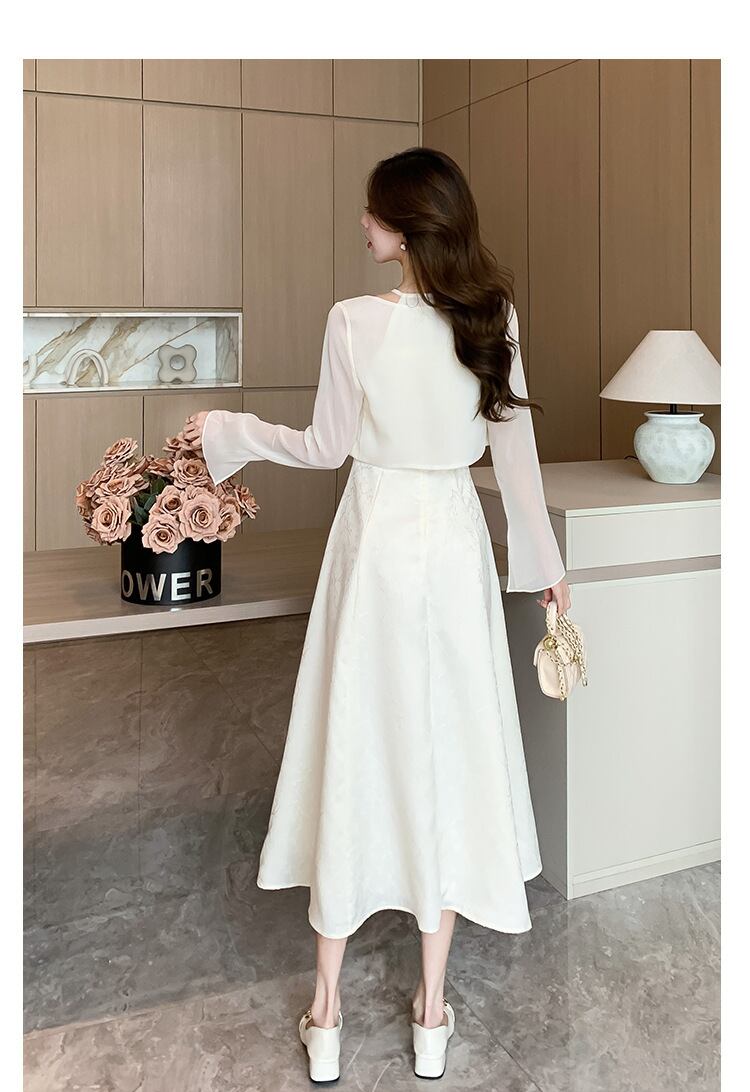 【set】カーディガン+ホルターネックワンピース２点セットG20502