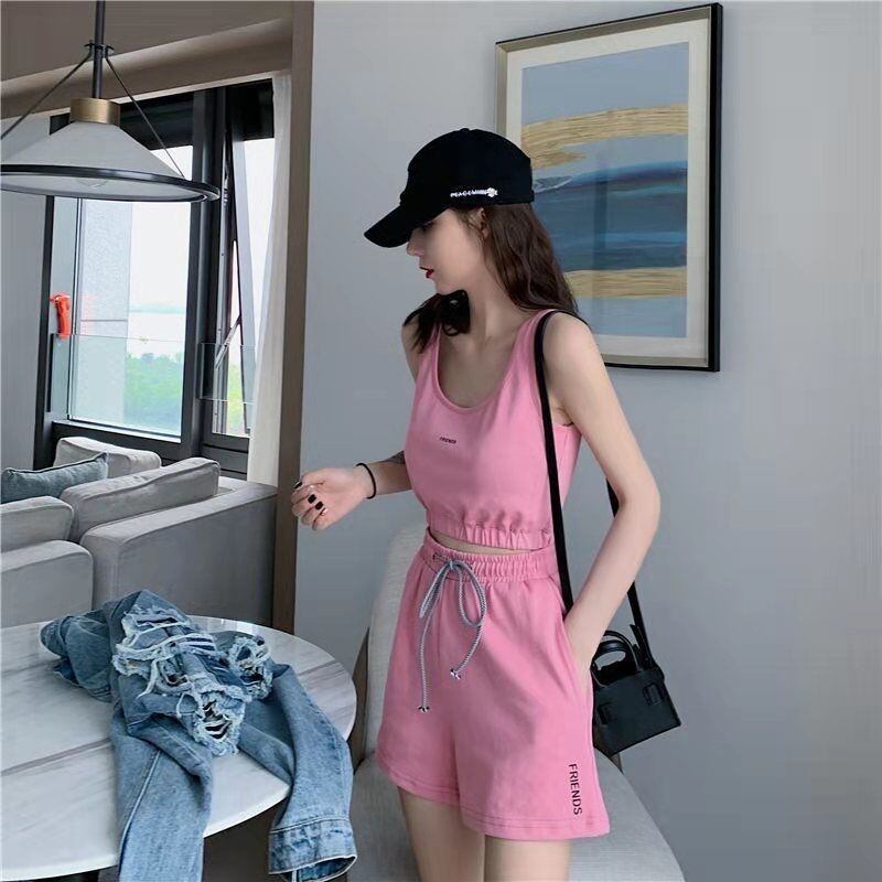 【set】タンクトップ+ショートパンツ2点セットF7338