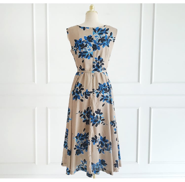 【dress】ノースリーブプリントワンピース　M25001