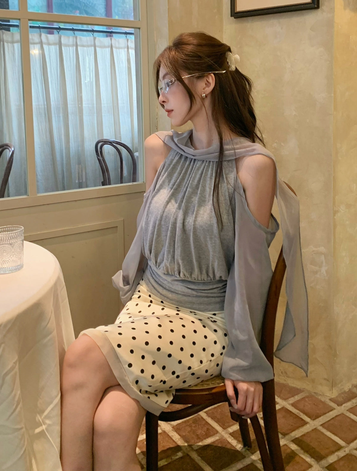 【tops】オフショルダートップス Q8925