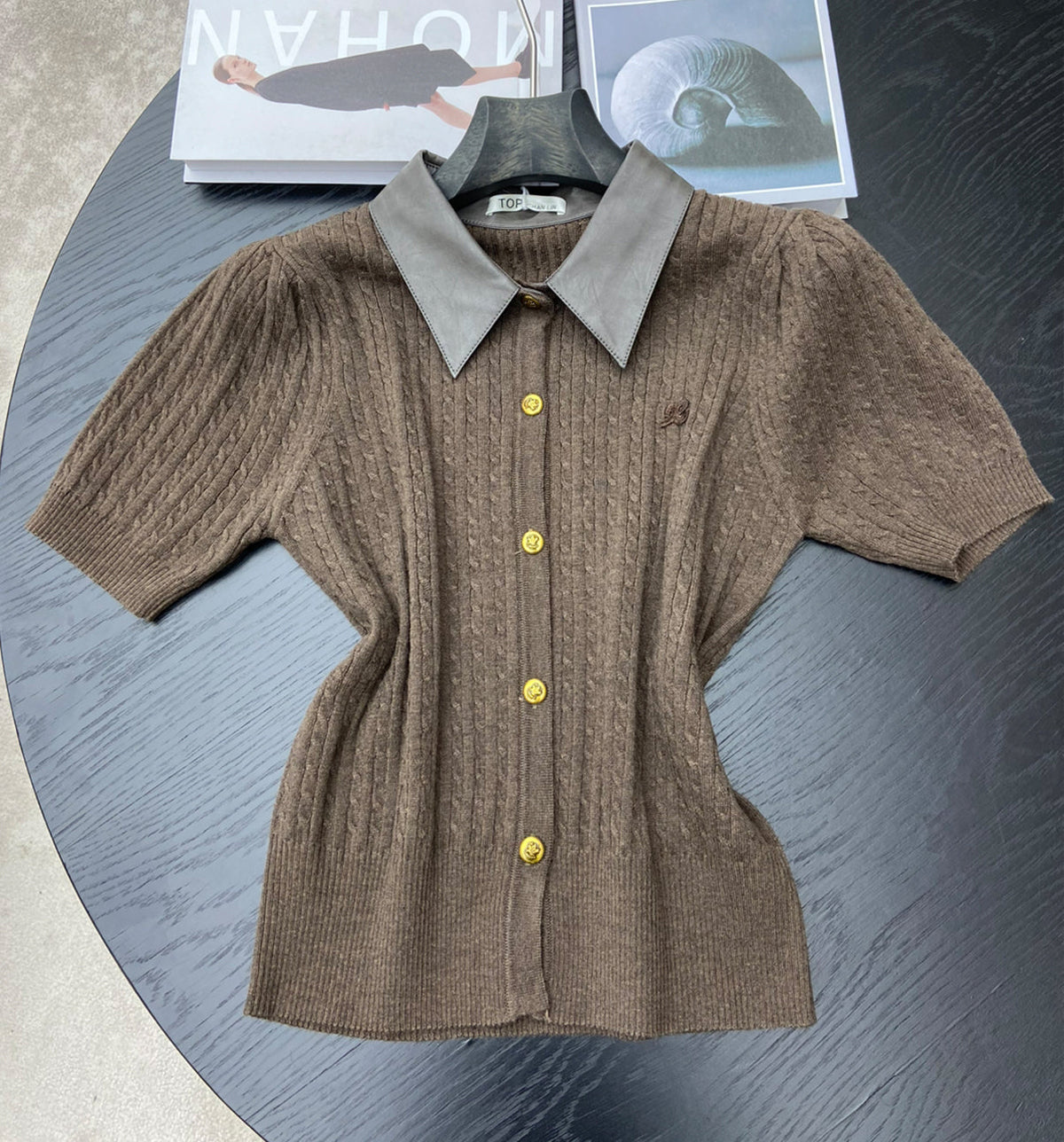 【tops】ポロネックニットトップス Q8938