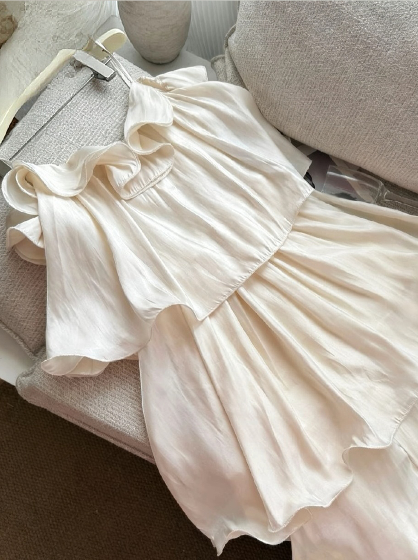 【dress】ギャザーフリルロングキャミワンピース Q8553