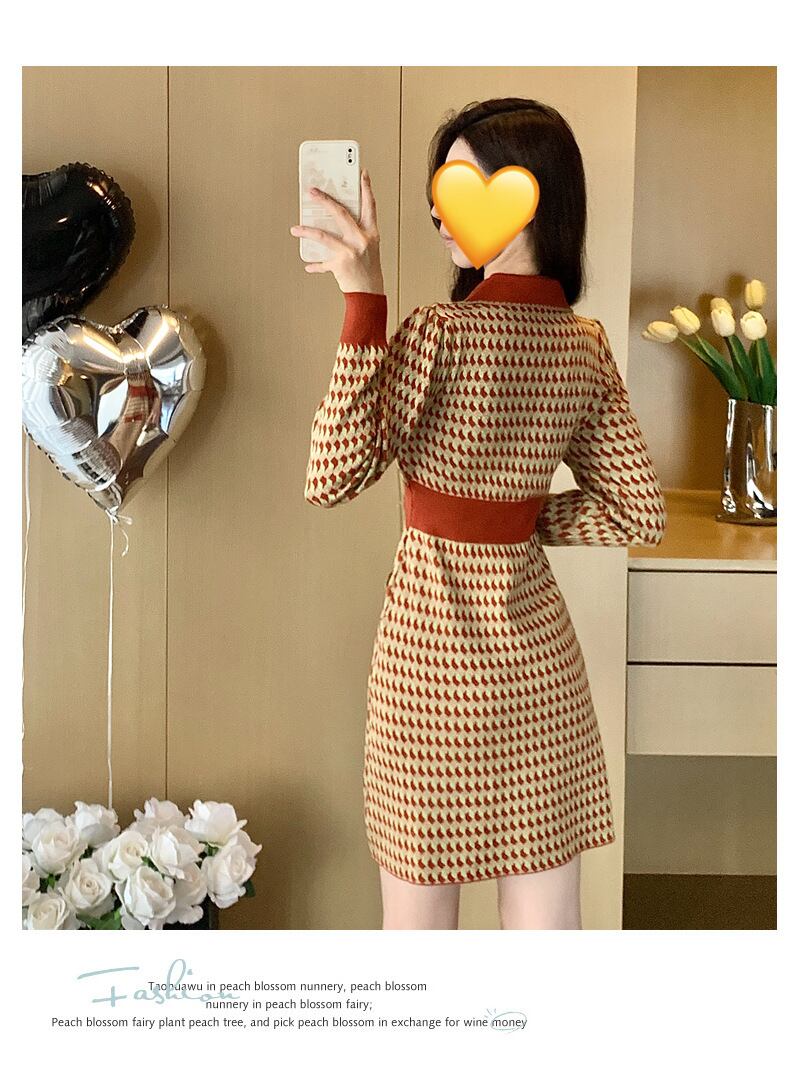 【dress】ジャカードニットワンピース　M28390