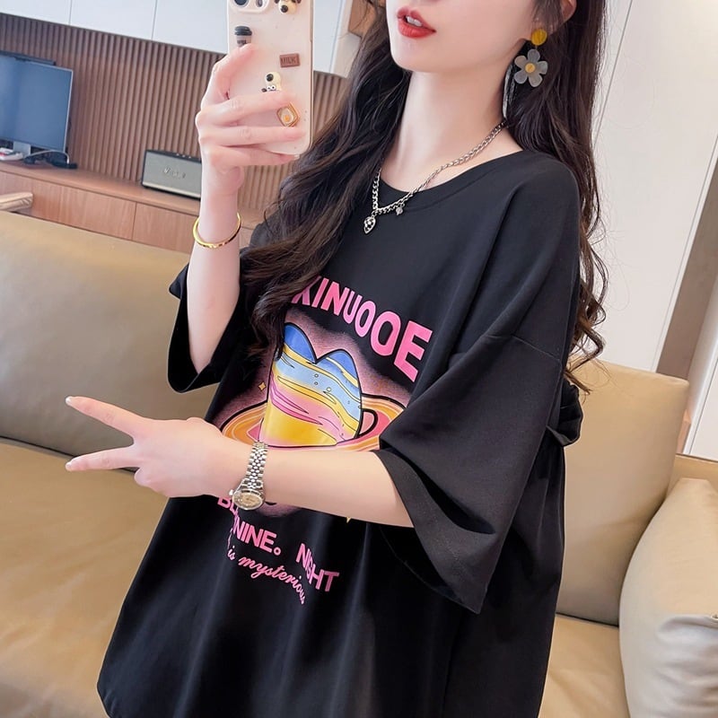 【tops】リボン付きTシャツ　M24349