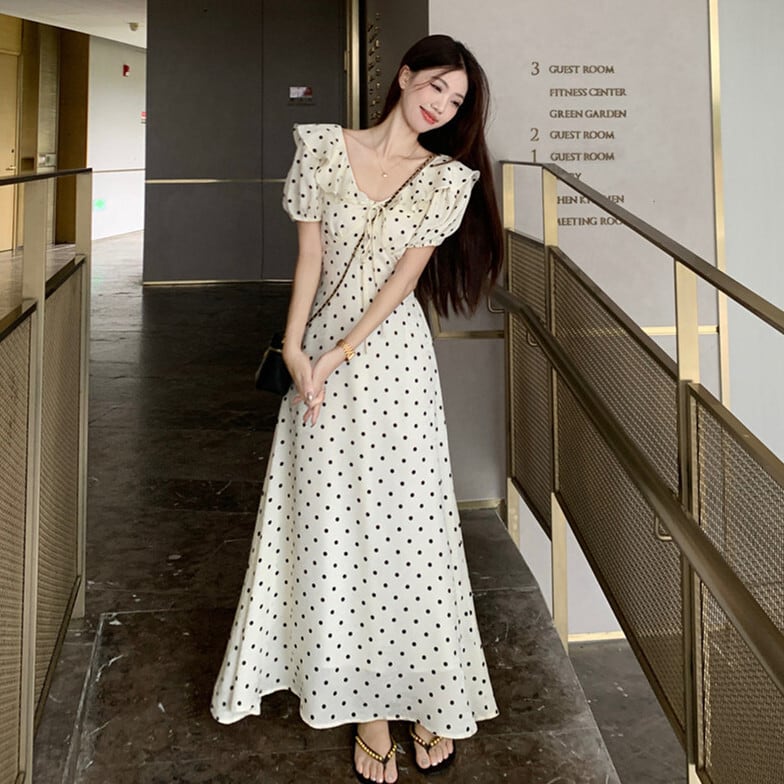 【dress】ドット柄ワンピース　M24031