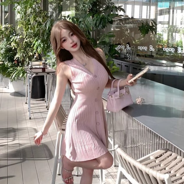 【dress】ノースリーブニットワンピース　M30256