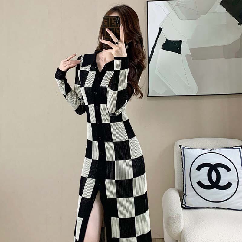 【dress】POLOネックニットワンピース　M19047