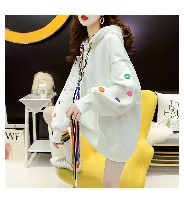 【tops】数量限定秋冬新作配色ラウンドネック長袖厚手3色裏起毛着回し配色パーカーF1335