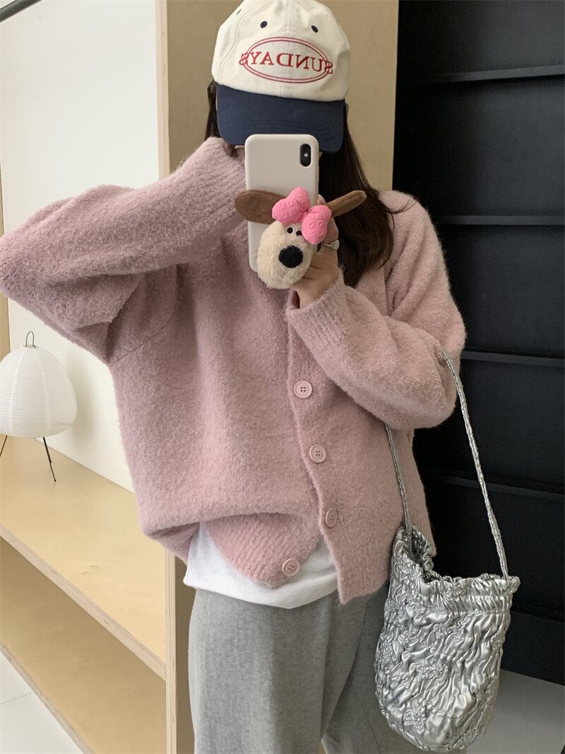 【outer】クルーネックニットカーデ　M18868