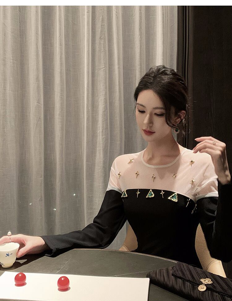 【dress】チュールドッキングワンピース　M28057