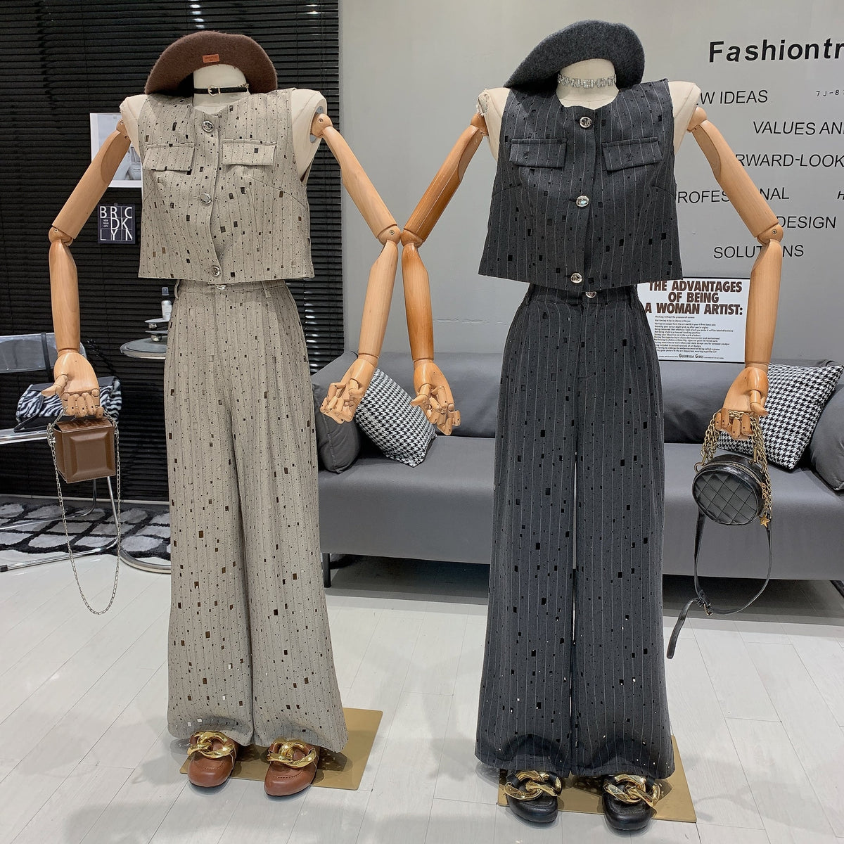 【set】ノースリーブトップス×ワイドパンツセット　M24990
