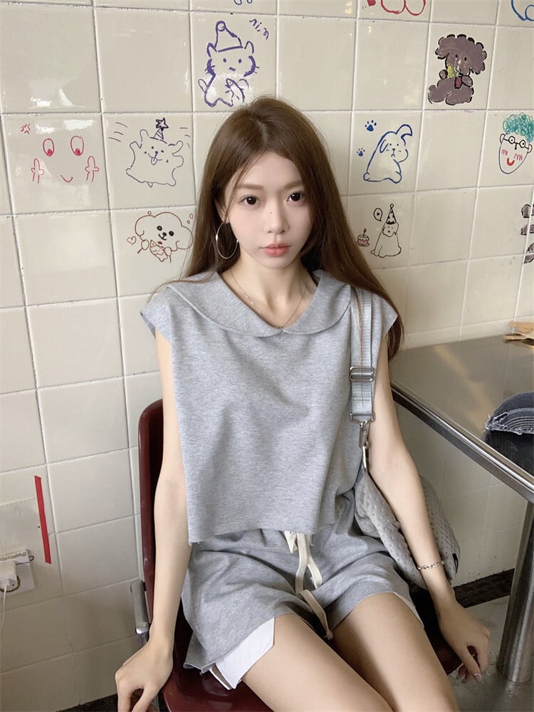 【set】Tシャツ×ショートパンツセット　M24037