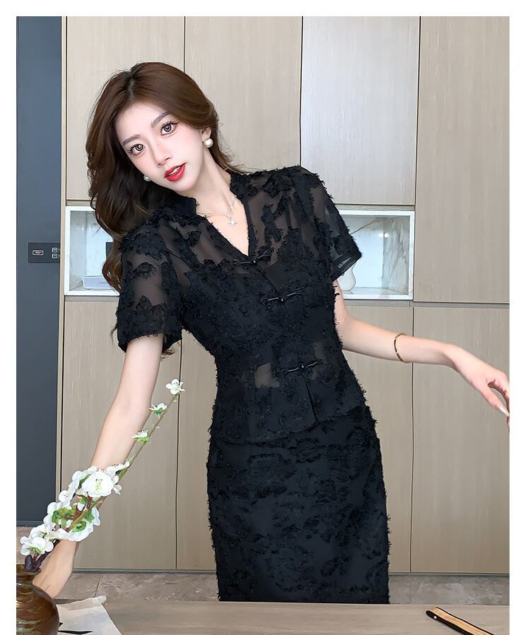 【set】トップス+メッシュスカート２点セットG21381