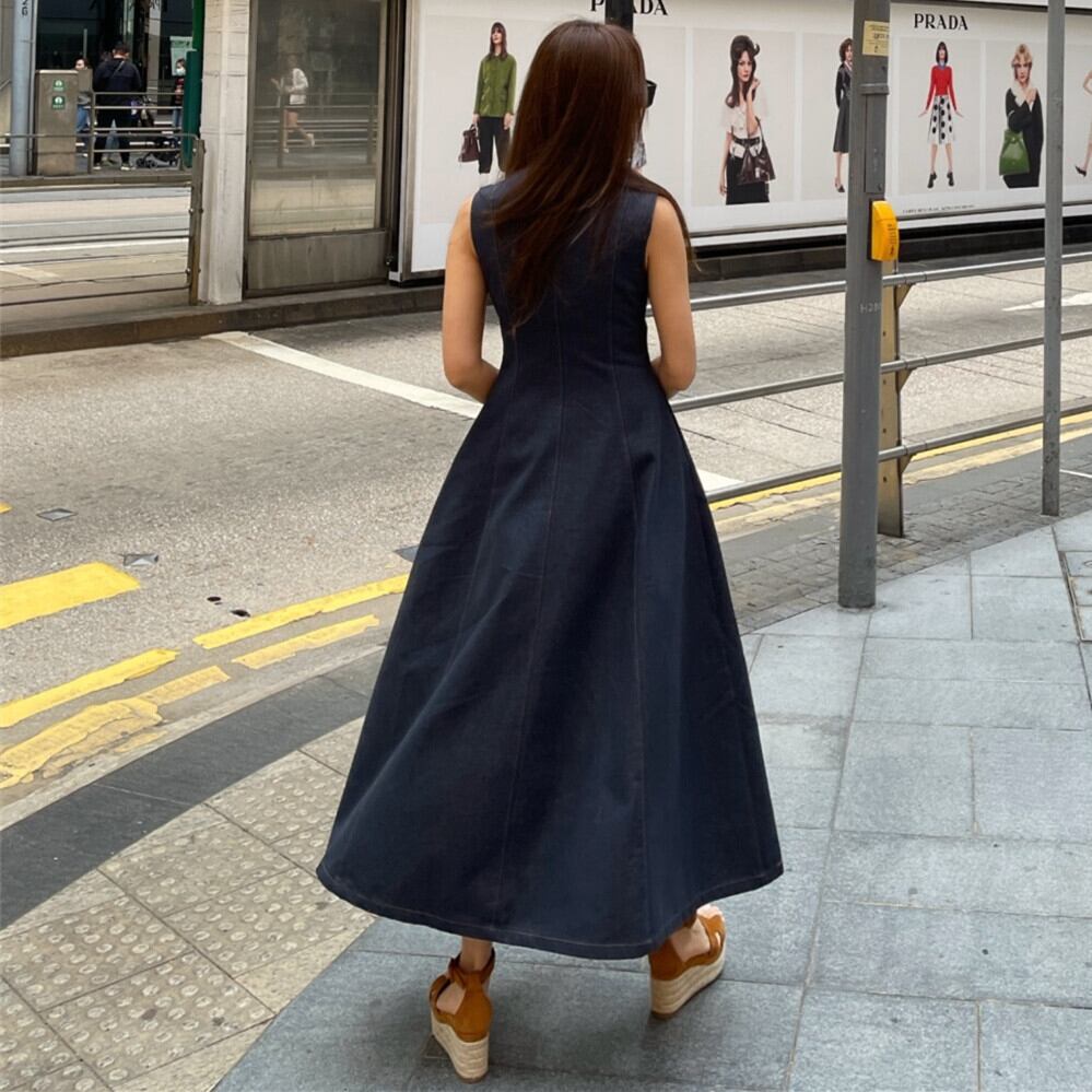 【dress】ファスナーノースリーブワンピース　M29765
