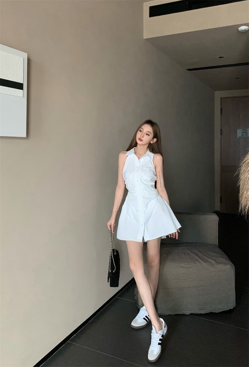 【dress】ノースリーブシャツワンピース　M24539