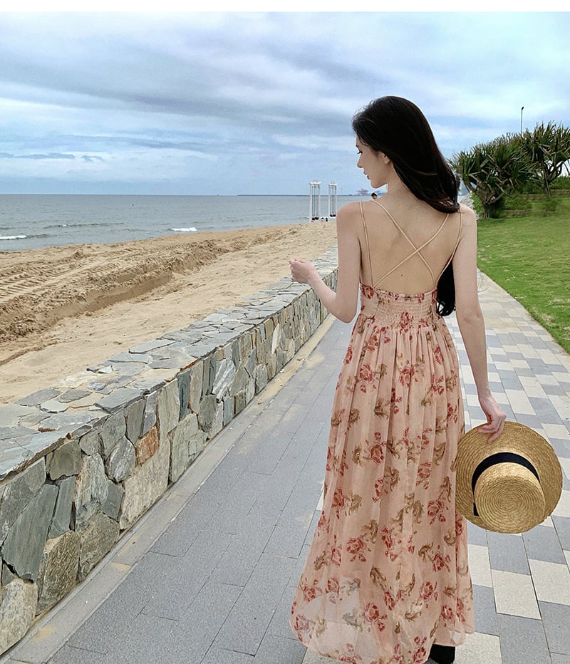 【dress】花柄キャミワンピース　M25006