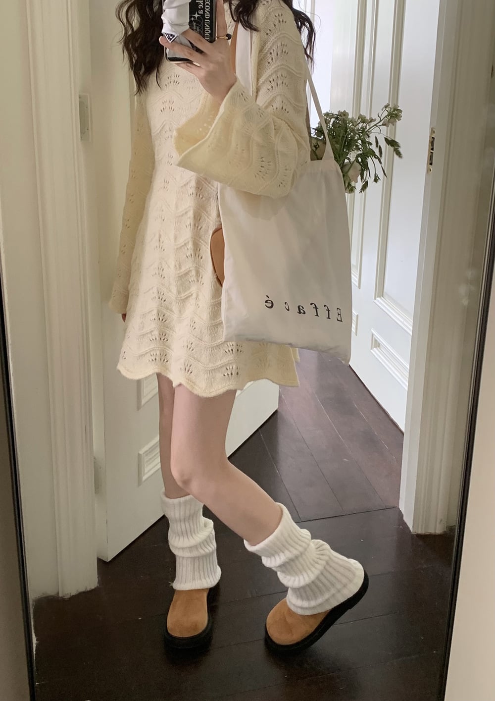 【dress】カットワークニットワンピース　M25591