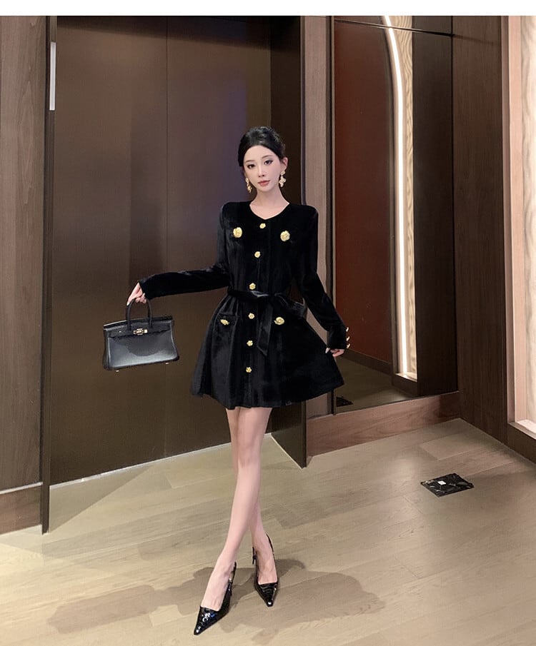【dress】ボタンデザインワンピース　M27035
