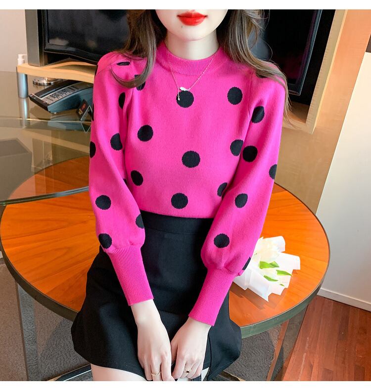 【tops】ドット柄ニットセーターG17322