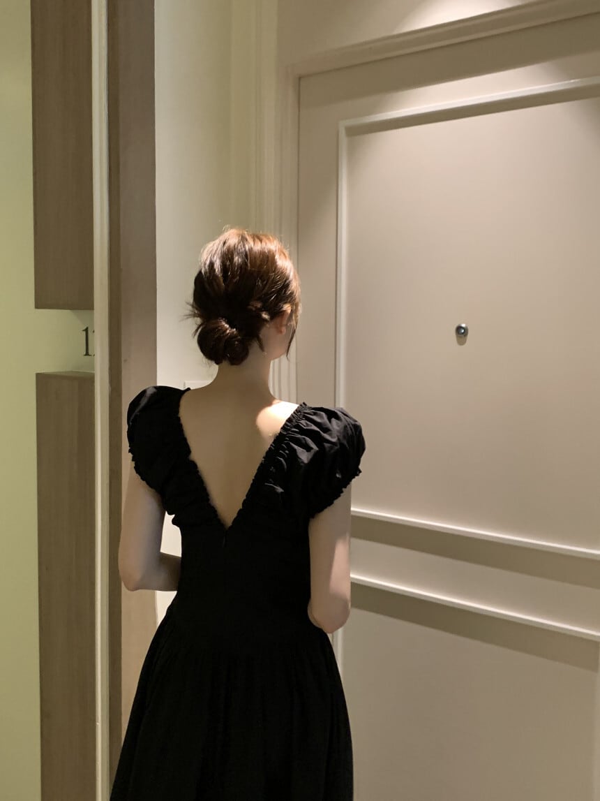 【dress】Vネックワンピース　M24626