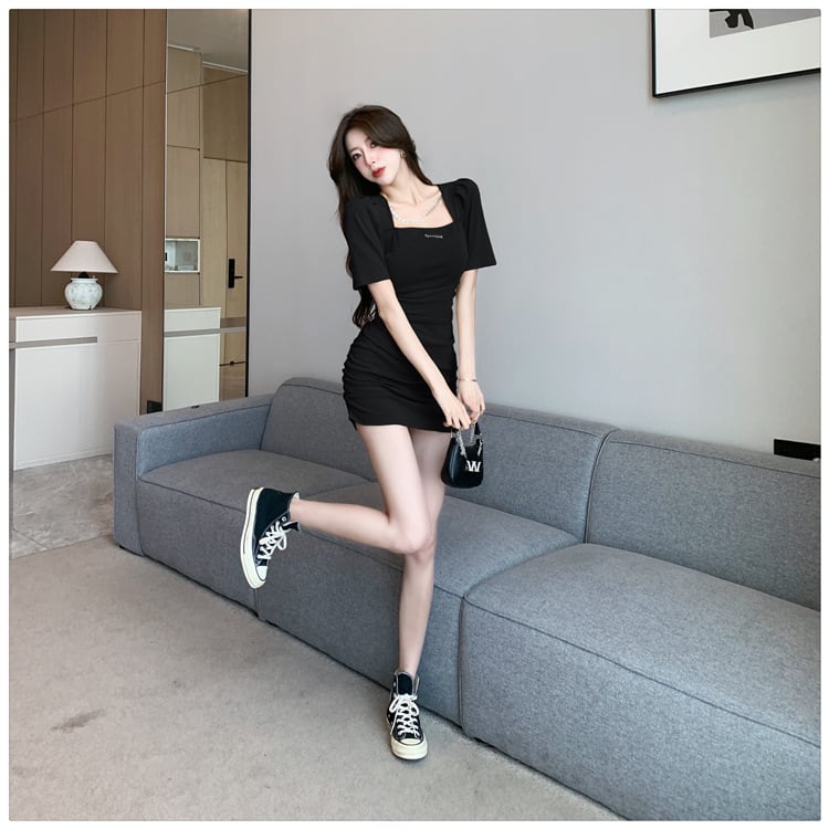 【dress】パフスリーブワンピース　M25163