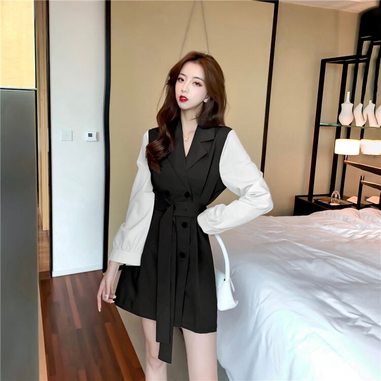 【dress】作好感度UP!気質満点レトロスウィート 長袖着痩せワンピース G1444