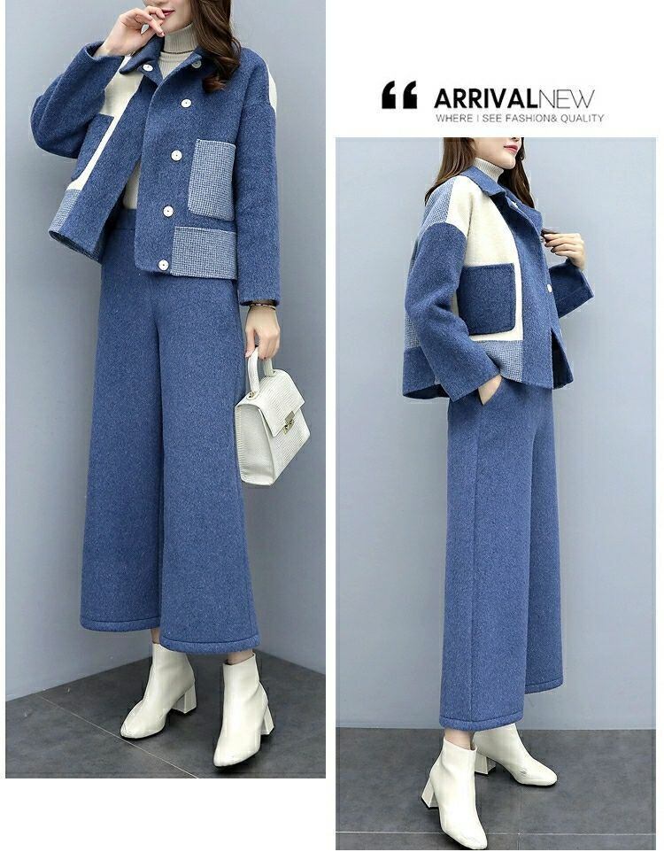 【set】ドッキングコート×ワイドパンツセット　M18521