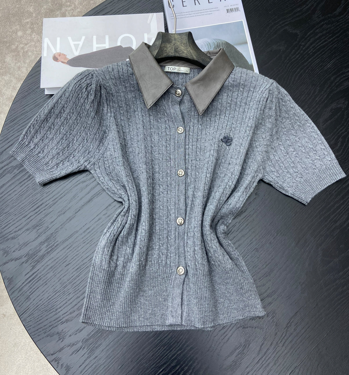 【tops】ポロネックニットトップス Q8938