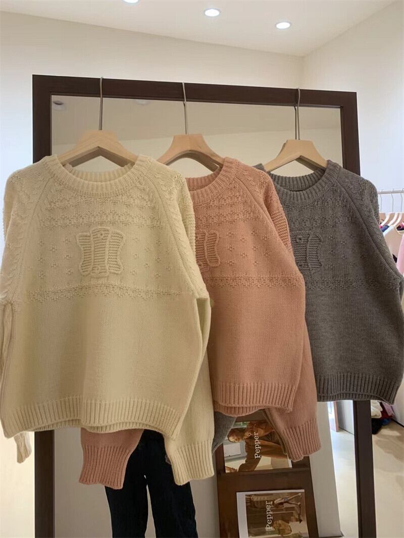 【tops】クルーネックニットセーターM19171