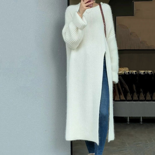 【dress】スリットニットワンピース 　N2753