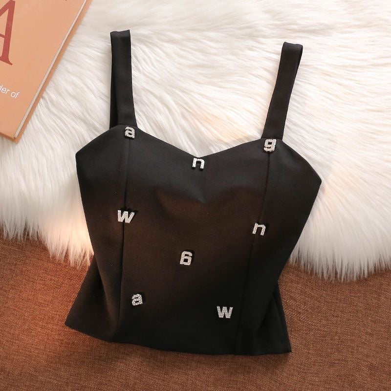 【tops】英字柄ウェスト絞りキャミソールF7815