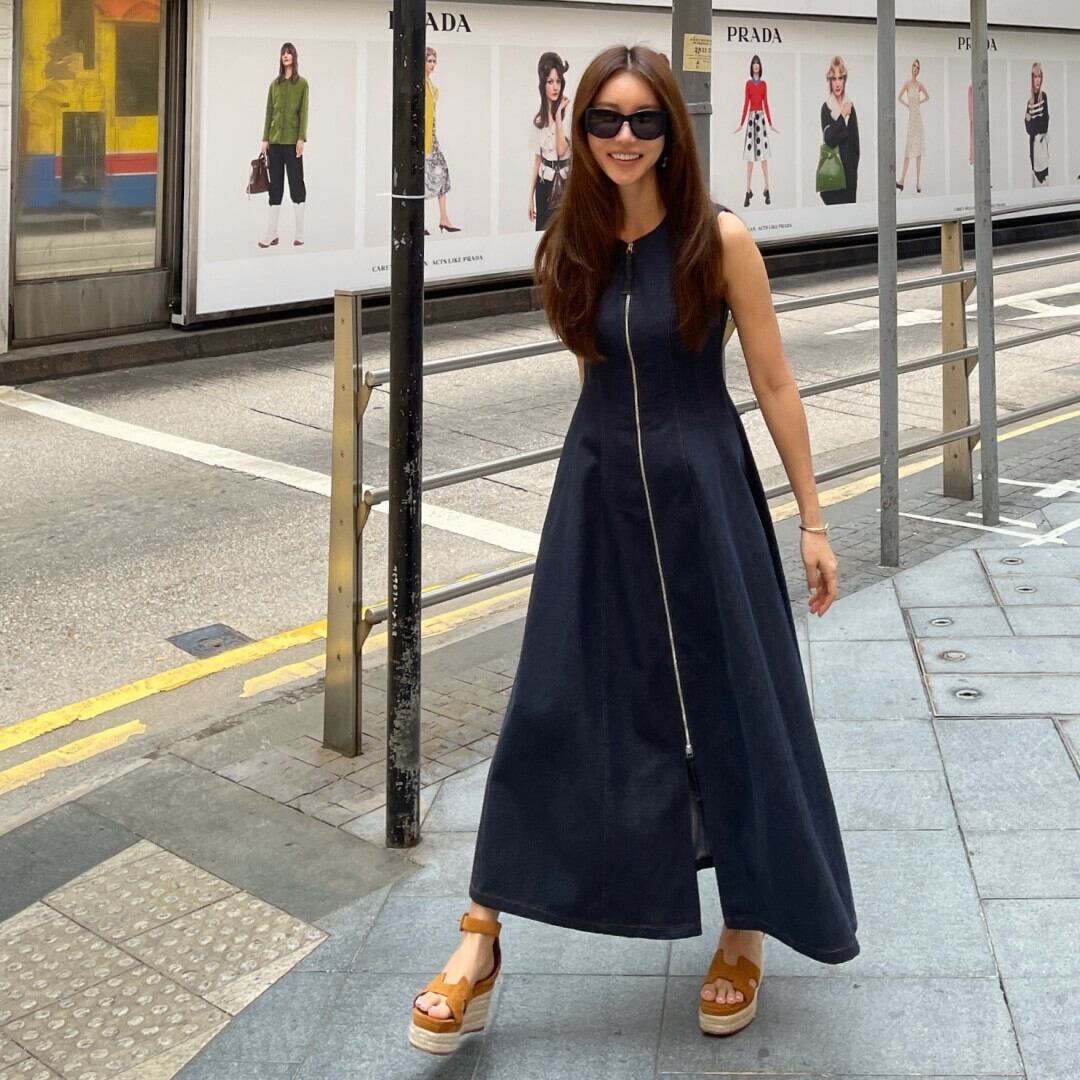 【dress】ファスナーノースリーブワンピース　M29765