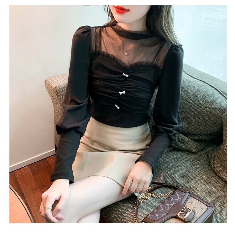 【tops】チュールコンビブラウス　M29369