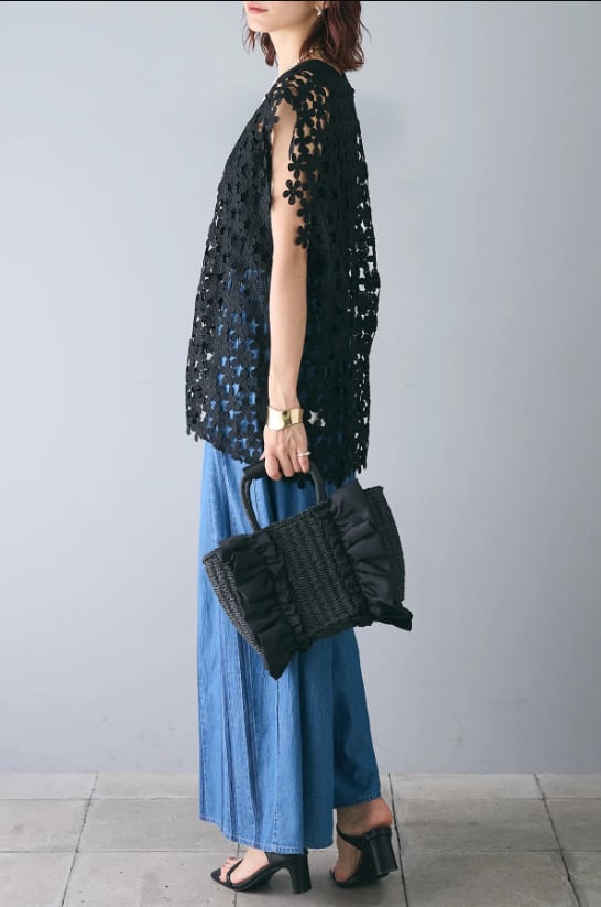 【tops】カットワークトップス　M24051