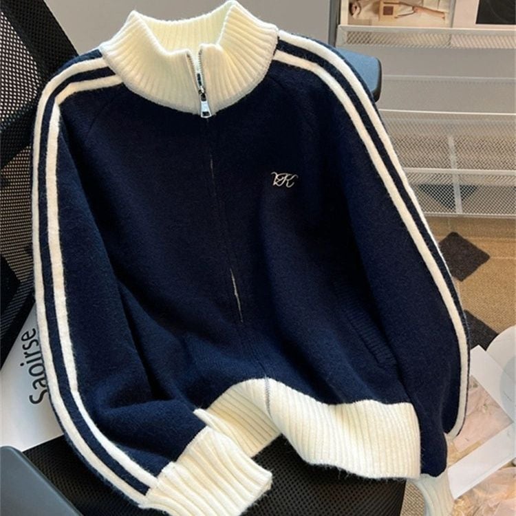 【outer】ファスナーニットカーデ　M26418