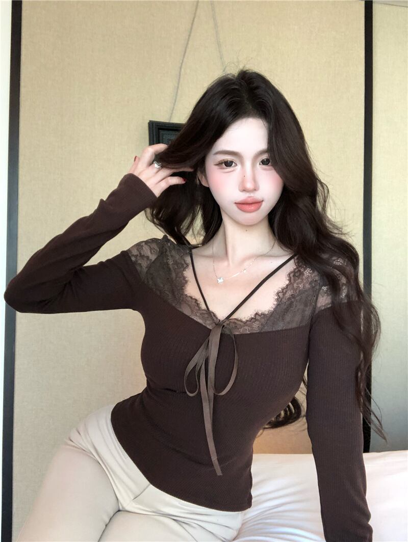 【tops】レースドッキングトップス　M28776
