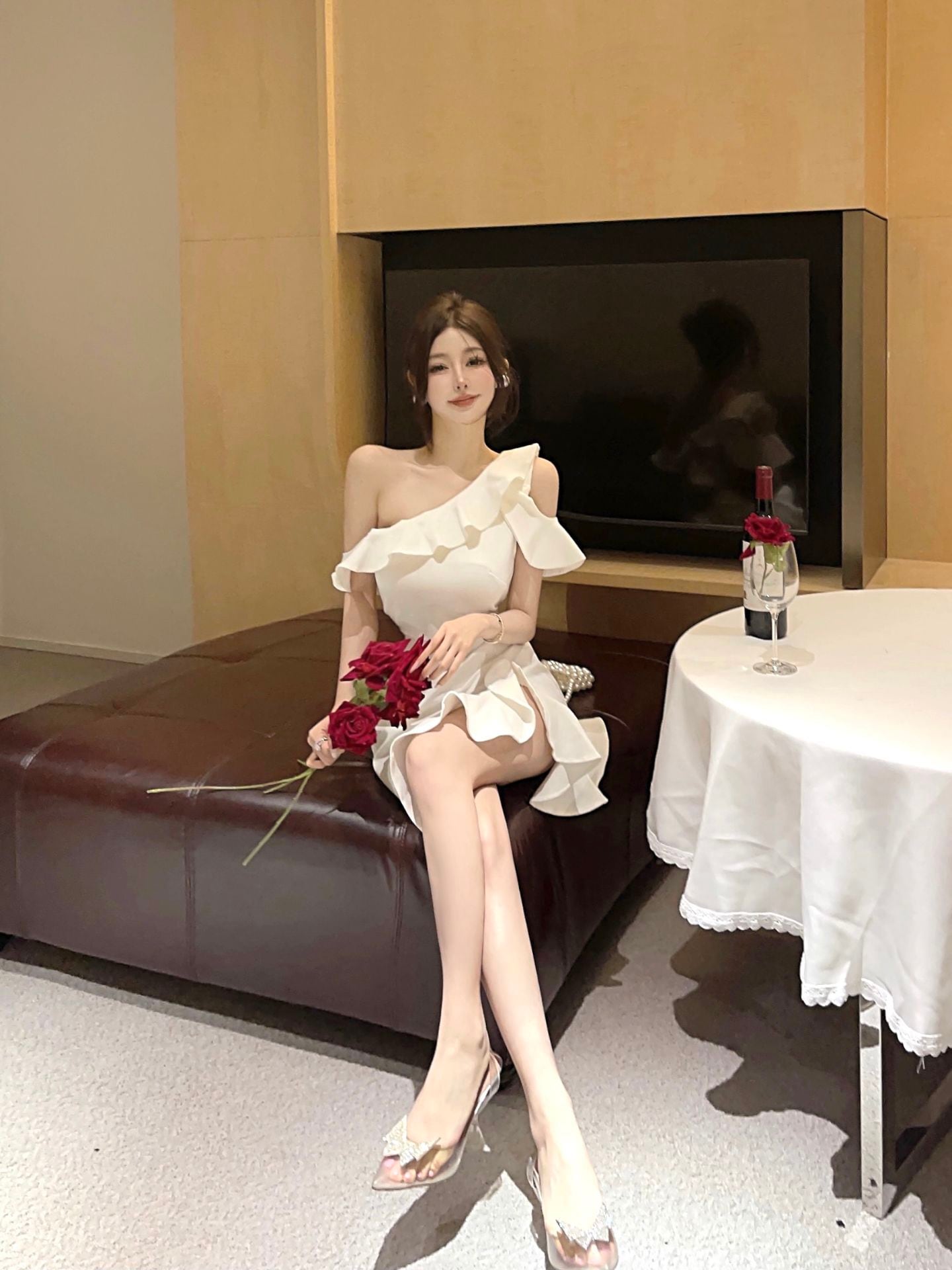 【dress】フリルオフショルダーワンピース G21065