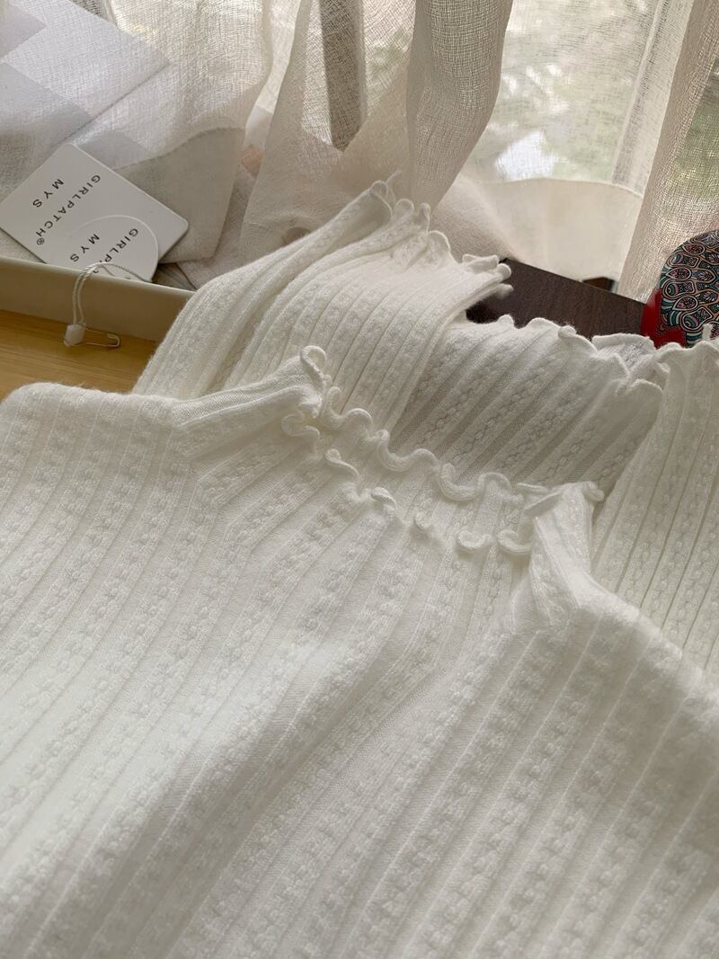 【tops】フリルニットトップス　M26833