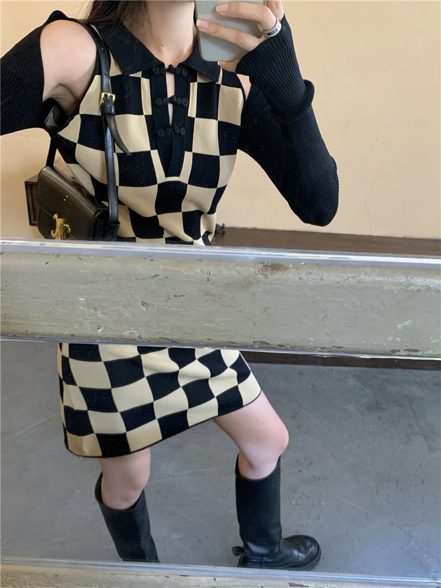 【dress】切り替えニットワンピース　M28574