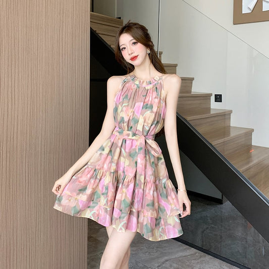 【dress】ホルターネック海旅行ワンピース G20322