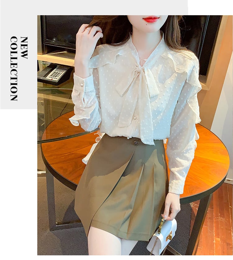 【tops】フリルシャツトップス　M25730
