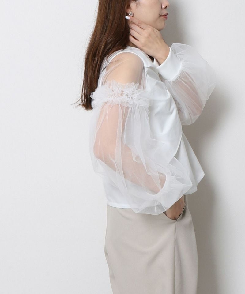【tops】チュールドッキングブラウス　M30193