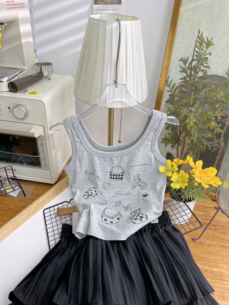 【tops】プリントキャミソール　M24120
