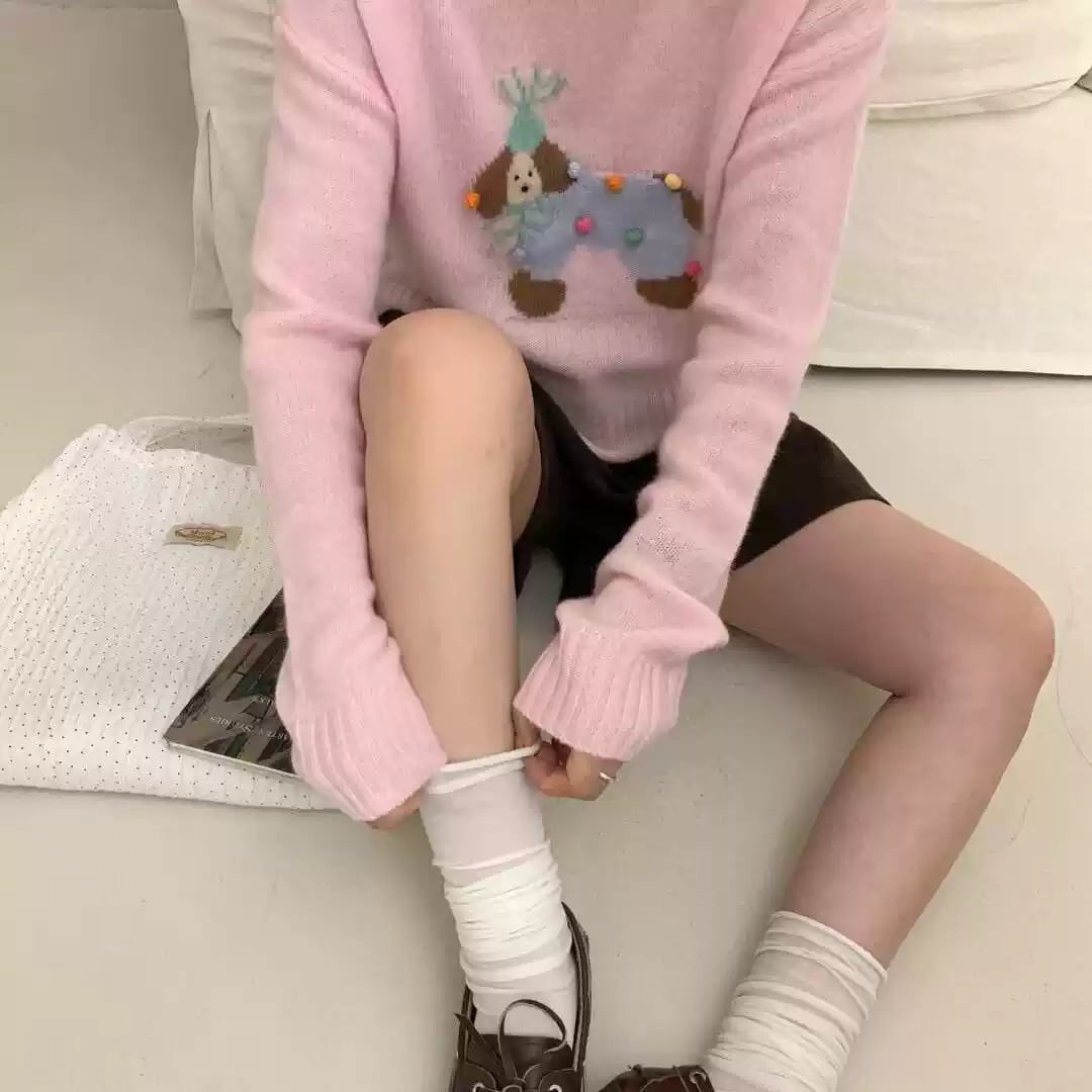 【tops】刺繍ニットセーター　M26290