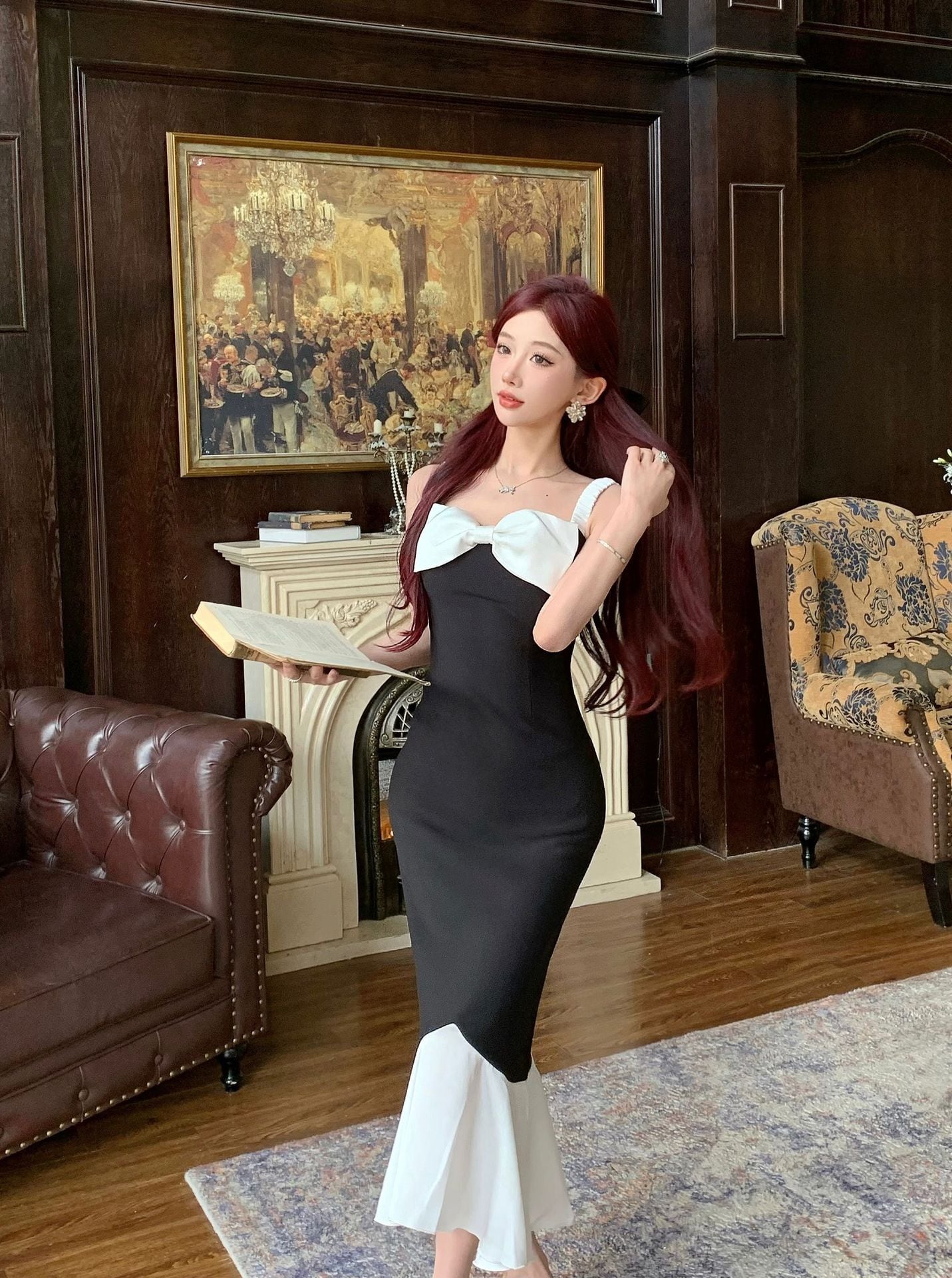 【dress】オフショルダーマーメイドワンピース G21117