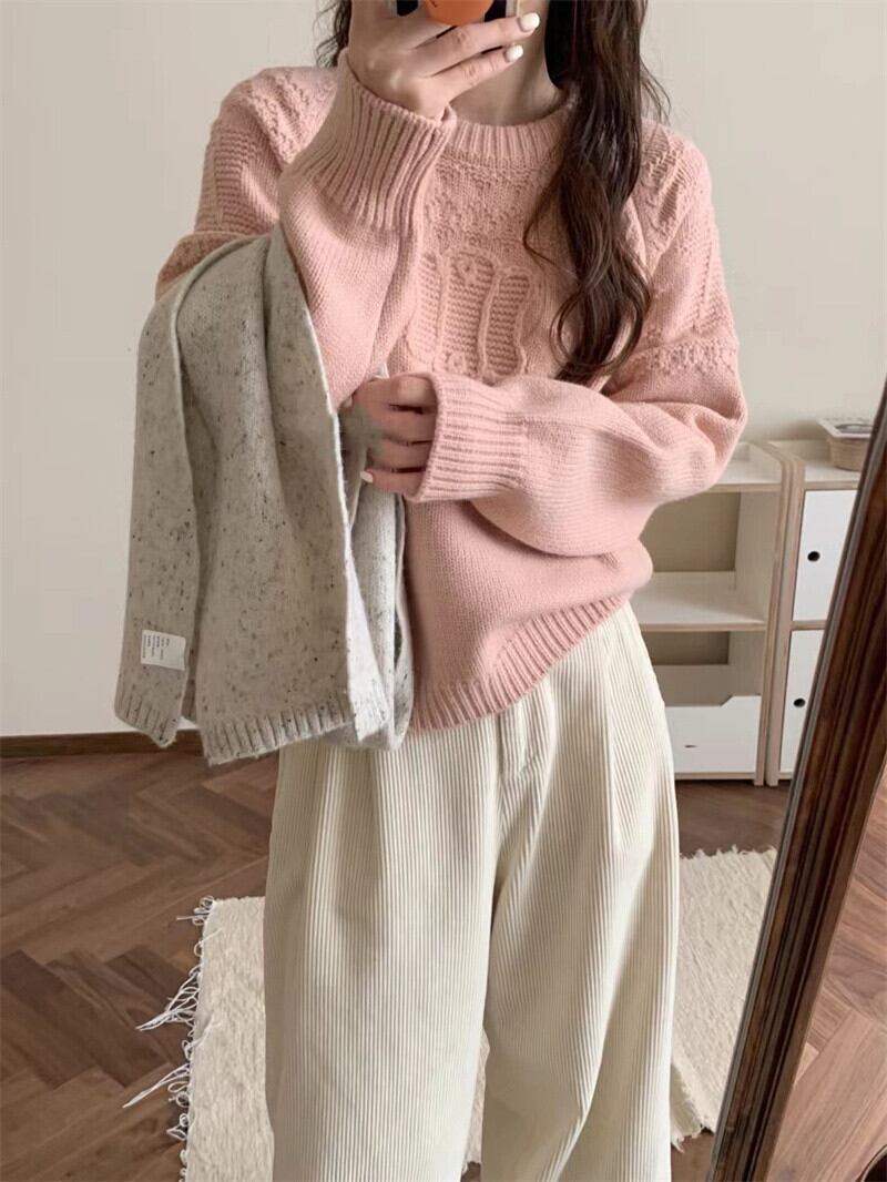 【tops】クルーネックニットセーターM19171