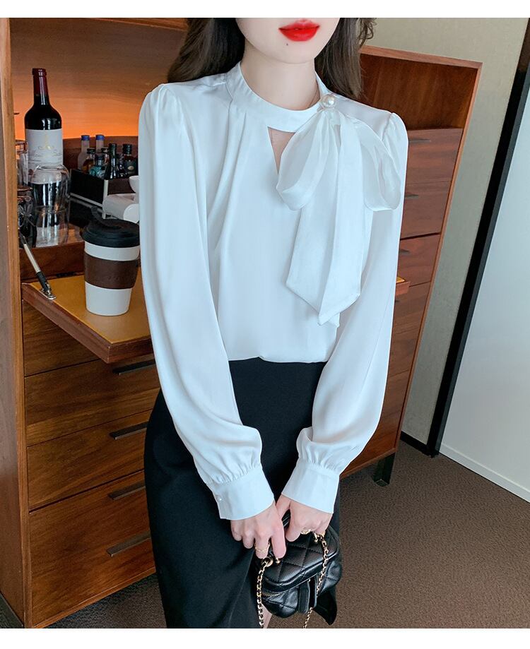 【tops】リボン付きブラウス　M29120