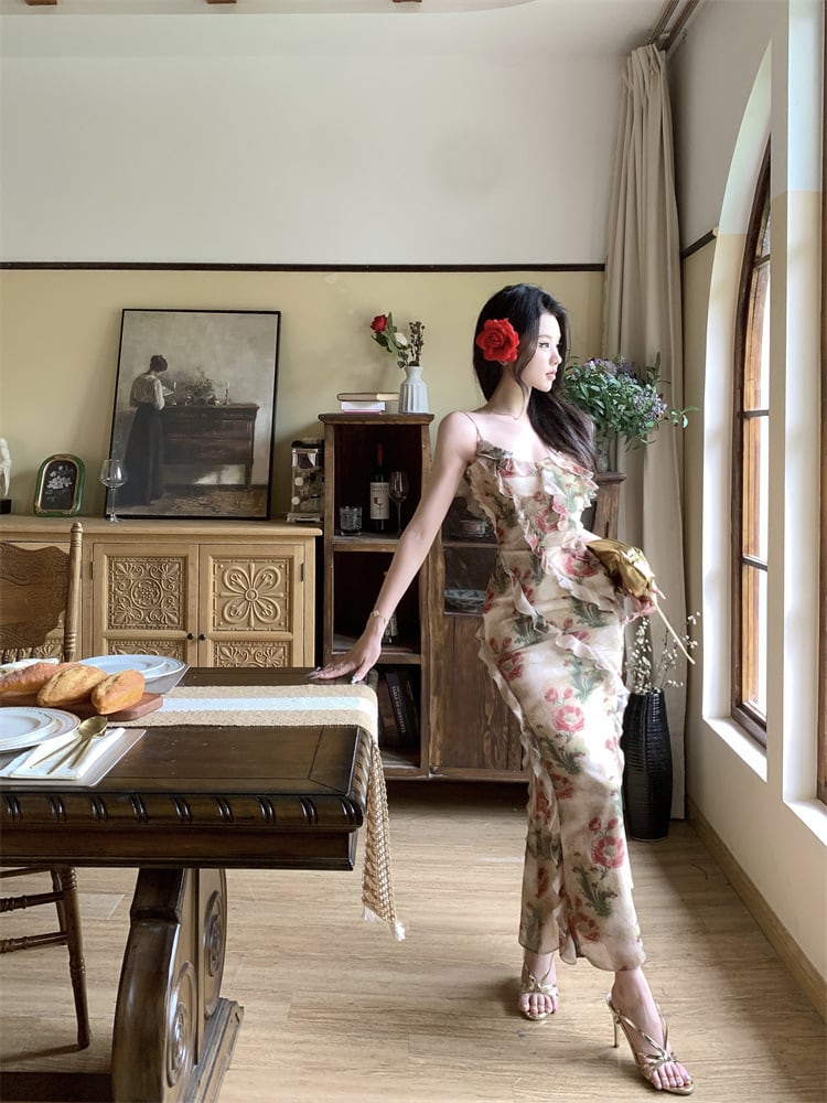 【dress】花柄キャミワンピース　M24447